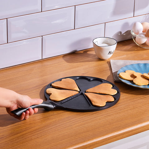 Karaca Fluffy Love Non-Stick Induction Ceramic Coating Pancake Pan, 26cm, Black