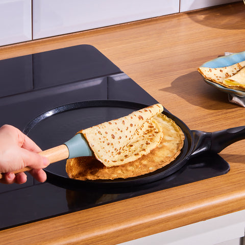 Karaca Fluffy Non-Stick Induction Ceramic Coating Crep & Pancake Pan, 26cm, Black