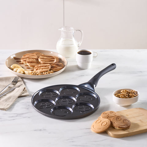 Karaca Fluffy Non-Stick Induction Ceramic Coating Pancake Pan, 26cm, Black