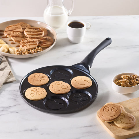 Karaca Fluffy Non-Stick Induction Ceramic Coating Pancake Pan, 26cm, Black
