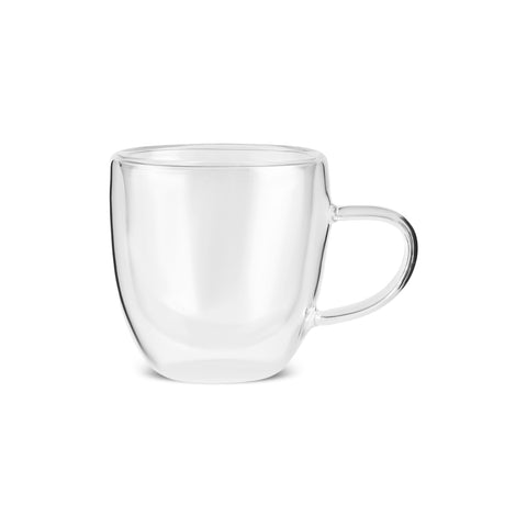 Karaca Olivier 6-Piece Double Wall Glass Espresso Turkish Coffee Cup Set for 6 People, 80ml, Clear