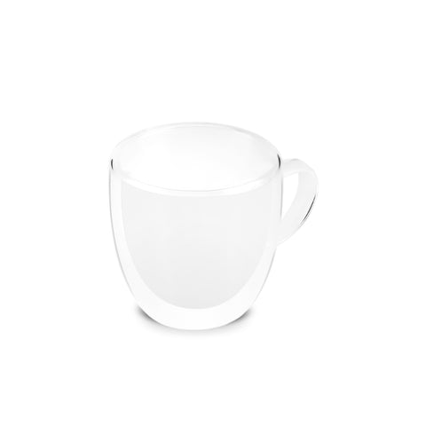 Karaca Olivier 6-Piece Double Wall Glass Espresso Turkish Coffee Cup Set for 6 People, 80ml, Clear