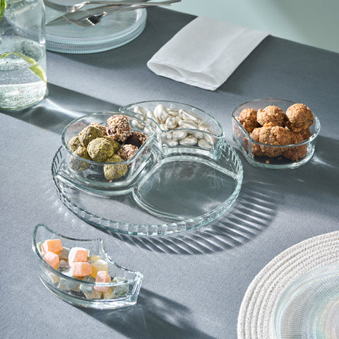 Karaca Carpi 5-Piece Serveware Set, Clear