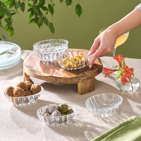 Karaca Oyster 6-Piece Serveware Set, Clear