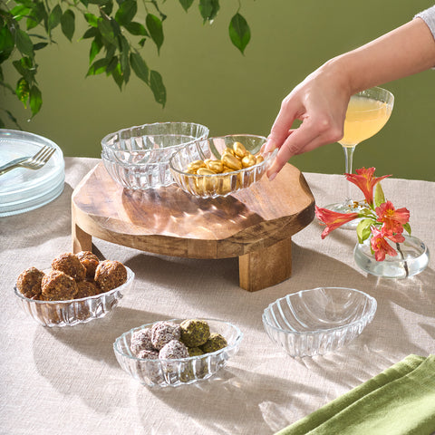 Karaca Oyster 6-Piece Serveware Set, Clear