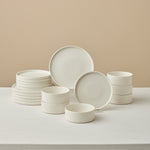 Karaca Salvare Diamond 18-Piece Bone China Dinner Set for 6 People, White