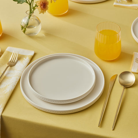 Karaca Salvare Diamond 18-Piece Bone China Dinner Set for 6 People, White