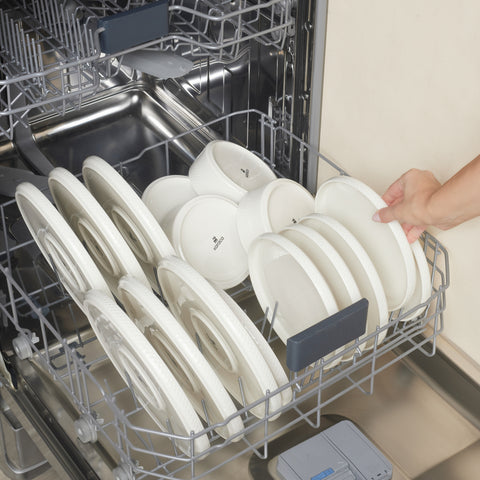 Karaca Salvare Diamond 18-Piece Bone China Dinner Set for 6 People, White