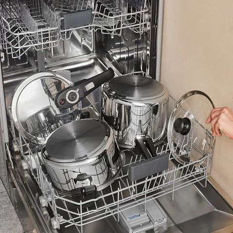 Karaca Ruggersteel 4-Piece Stainless Steel Induction Pressure Cooker Set, 4L+6L, Grey