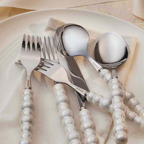 Karaca Pearl Stainless Steel 24-Piece Cutlery Set, Silver