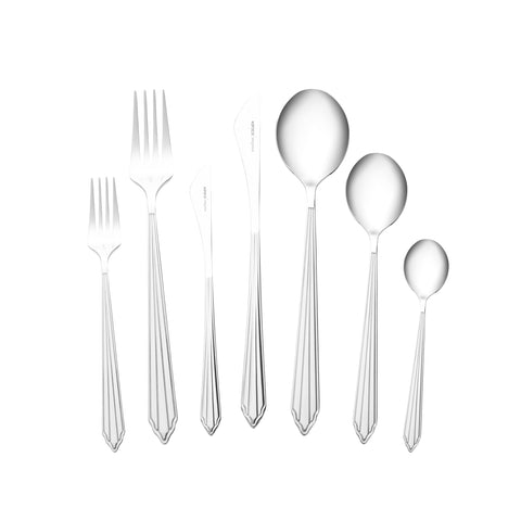 Karaca Rebellion 84-Piece Stainless Steel Cutlery Set for 12 People, Silver