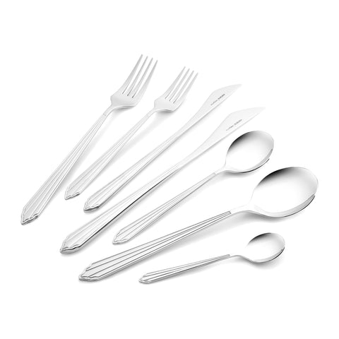 Karaca Rebellion 84-Piece Stainless Steel Cutlery Set for 12 People, Silver