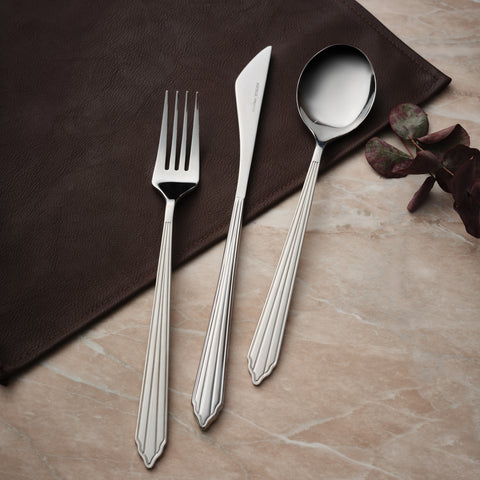 Karaca Rebellion 84-Piece Stainless Steel Cutlery Set for 12 People, Silver