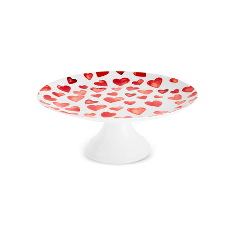 Karaca Lovely 7-Piece Bone China Serveware Set for 6 People, Red