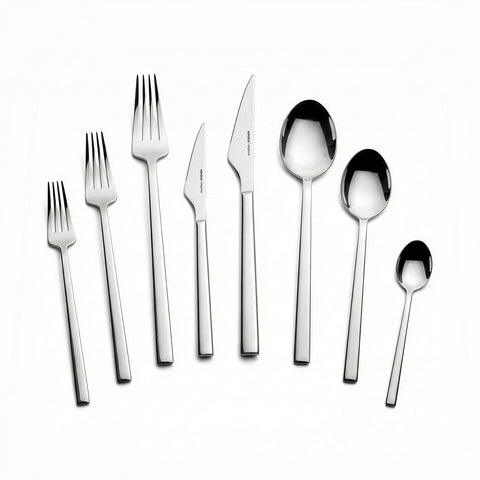 Karaca Halley 91-Piece Stainless Steel Cutlery Set with Serving Set for 12 People, Silver