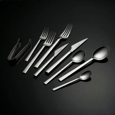Karaca Halley 91-Piece Stainless Steel Cutlery Set with Serving Set for 12 People, Silver