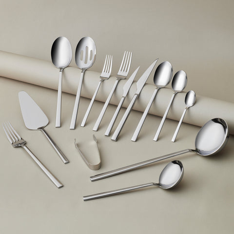 Karaca Halley 91-Piece Stainless Steel Cutlery Set with Serving Set for 12 People, Silver