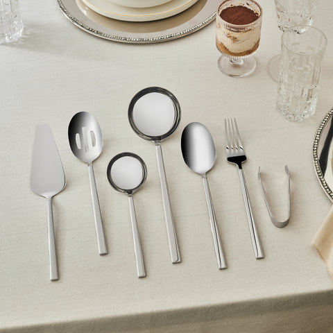 Karaca Halley 91-Piece Stainless Steel Cutlery Set with Serving Set for 12 People, Silver