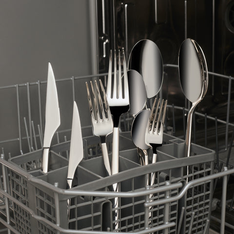 Karaca Halley 91-Piece Stainless Steel Cutlery Set with Serving Set for 12 People, Silver
