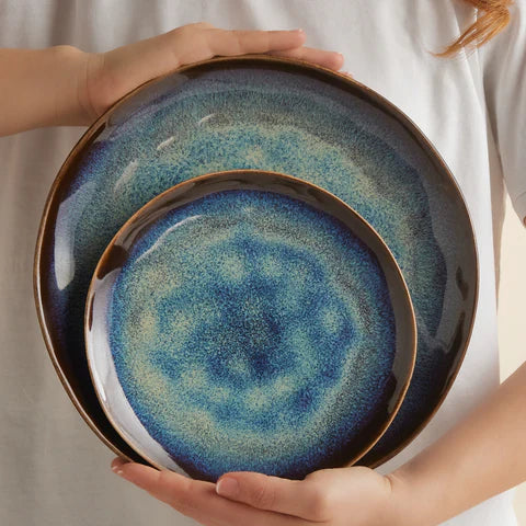 Karaca Leia 24-Piece Reactive Glaze Dinner Set for 6 People, Multi