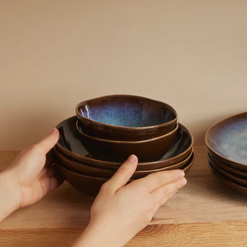 Karaca Leia 24-Piece Reactive Glaze Dinner Set for 6 People, Multi