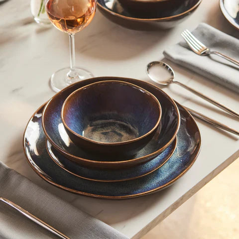 Karaca Leia 24-Piece Reactive Glaze Dinner Set for 6 People, Multi