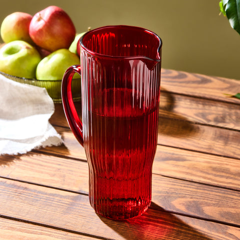 Karaca Zenith Glass Carafe, 350ml, 1L, Red