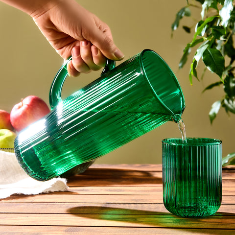 Karaca Zenith Glass Carafe, 350ml, 1L, Emerald