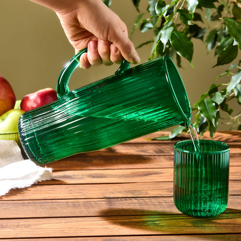 Karaca Zenith Glass Carafe, 350ml, 1L, Emerald