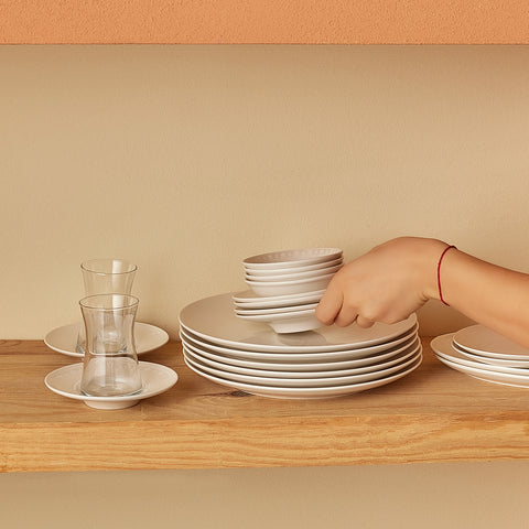 Karaca Bone China Artiste 26-Piece Serveware Set for 6 People, White