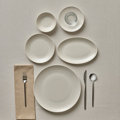 Karaca Bone China Artiste 26-Piece Serveware Set for 6 People, White