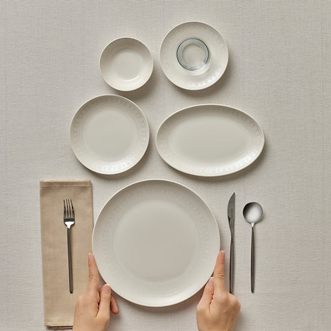 Karaca Bone China Artiste 26-Piece Serveware Set for 6 People, White