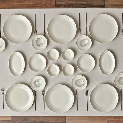 Karaca Bone China Artiste 26-Piece Serveware Set for 6 People, White