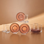 Karaca Juliet Mocha Mousse 12-Piece Tea Glass Set for 6 People, 170ml, Amber
