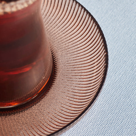 Karaca Juliet Mocha Mousse 12-Piece Tea Glass Set for 6 People, 170ml, Amber