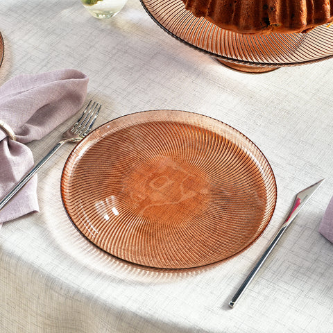 Karaca Juliet 7-Piece Glass Serveware Set for 6 People, Mocha Mousse