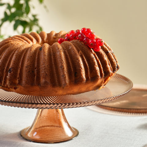 Karaca Juliet 7-Piece Glass Serveware Set for 6 People, Mocha Mousse