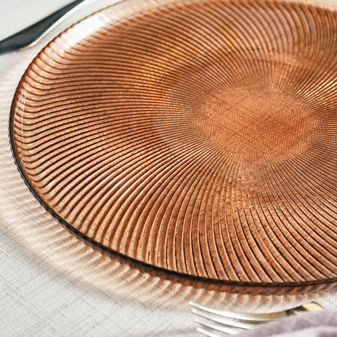 Karaca Juliet 7-Piece Glass Serveware Set for 6 People, Mocha Mousse