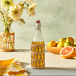 Karaca Waven Glass Bottle, 783ml, Cream