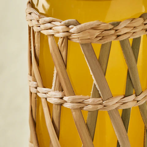 Karaca Waven Glass Bottle, 783ml, Cream