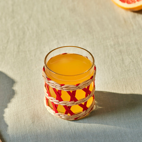 Karaca Waven Tumbler Glass, 285ml, Red