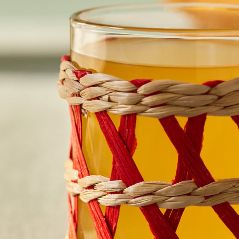 Karaca Waven Tumbler Glass, 285ml, Red