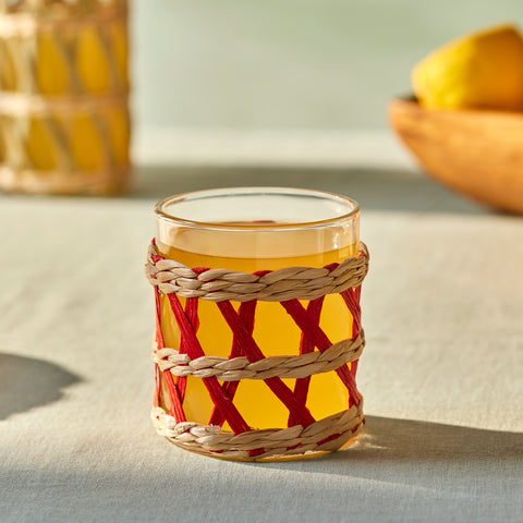 Karaca Waven Tumbler Glass, 285ml, Red