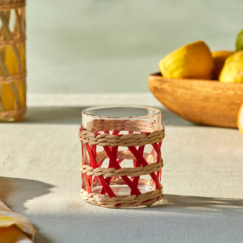 Karaca Waven Tumbler Glass, 285ml, Red