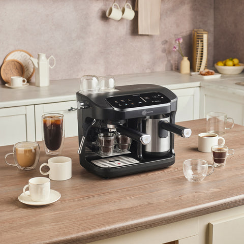 Karaca Hatır Perfetto Espresso and Turkish Coffee Machine, 1900W, 1,8L, Inox