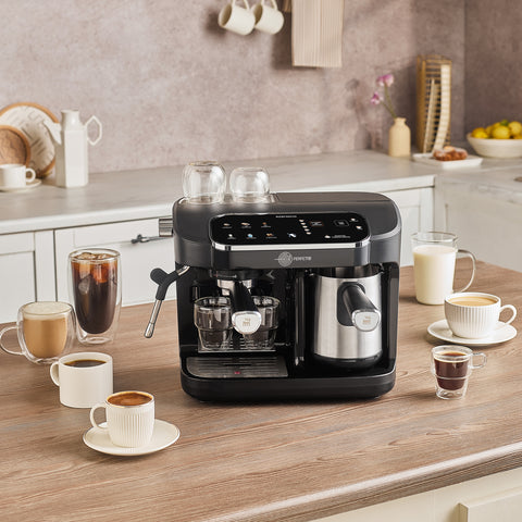 Karaca Hatır Perfetto Espresso and Turkish Coffee Machine, 1900W, 1,8L, Inox