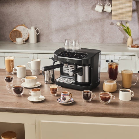 Karaca Hatır Perfetto Espresso and Turkish Coffee Machine, 1900W, 1,8L, Inox