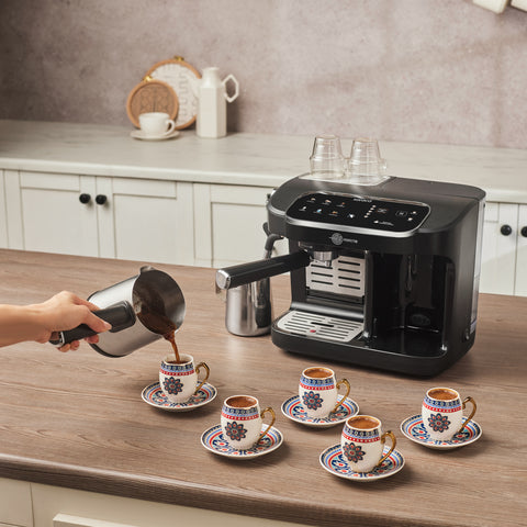 Karaca Hatır Perfetto Espresso and Turkish Coffee Machine, 1900W, 1,8L, Inox