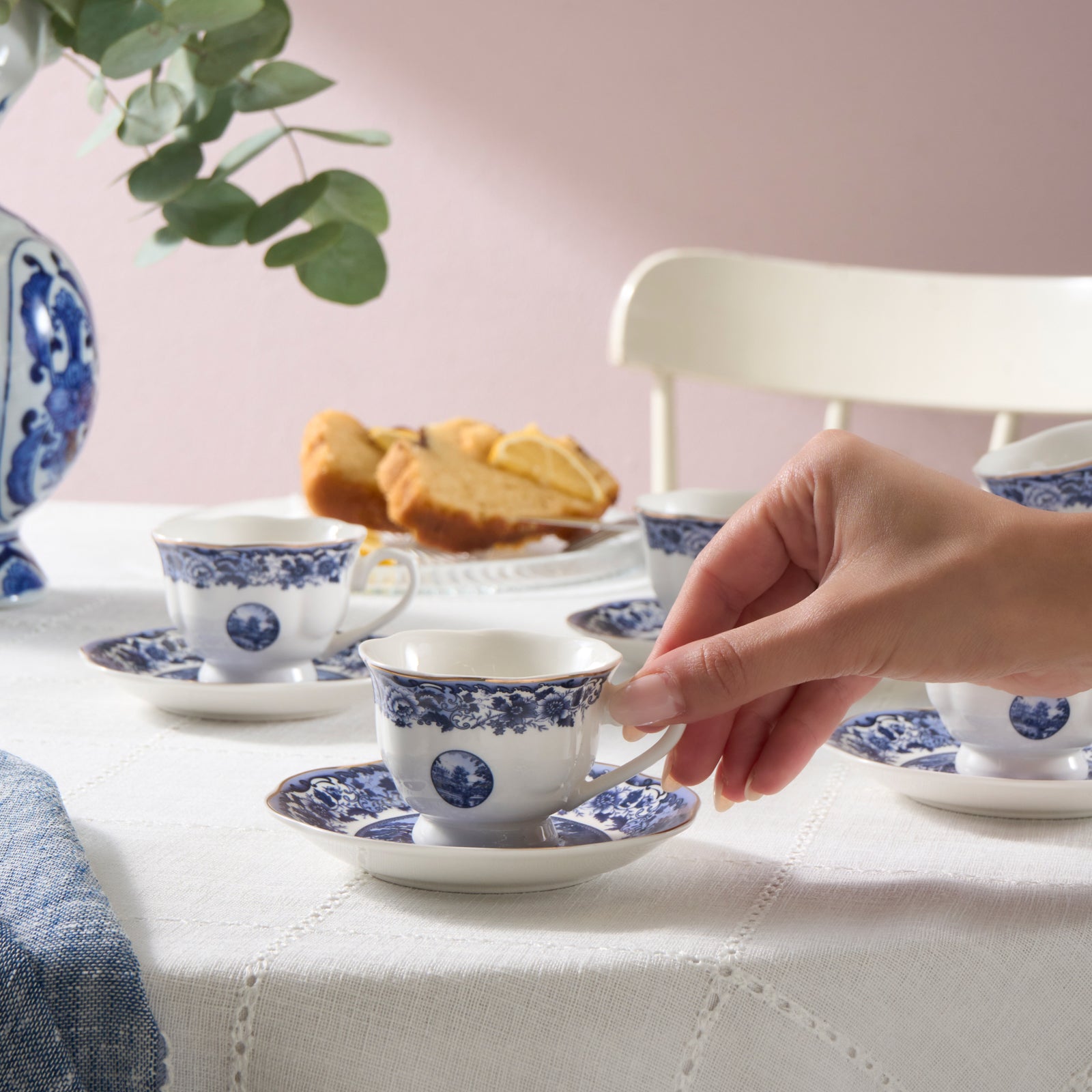 Karaca Old Town 12-Piece Bone China Espresso Turkish Coffee Cup Set fo
