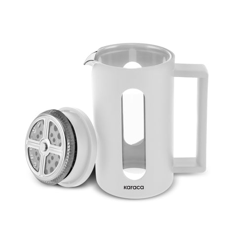 Karaca Leya  Glass French Press, 800ml, White